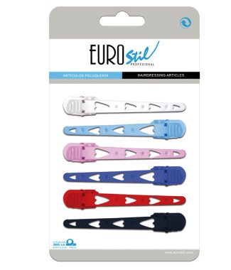 EuroStil Pinca Plastica Coracao Colorida 6un Ref.00086      