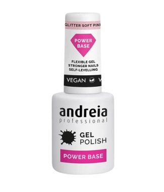 Andreia Base Power Glitter Soft Pink Gel Polish             