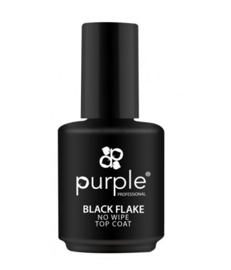 Purple Black Flake No Wipe Top Coat 15ml