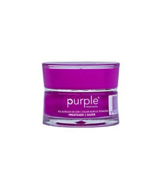 Purple Po Acrilico Prateado 3,5gr