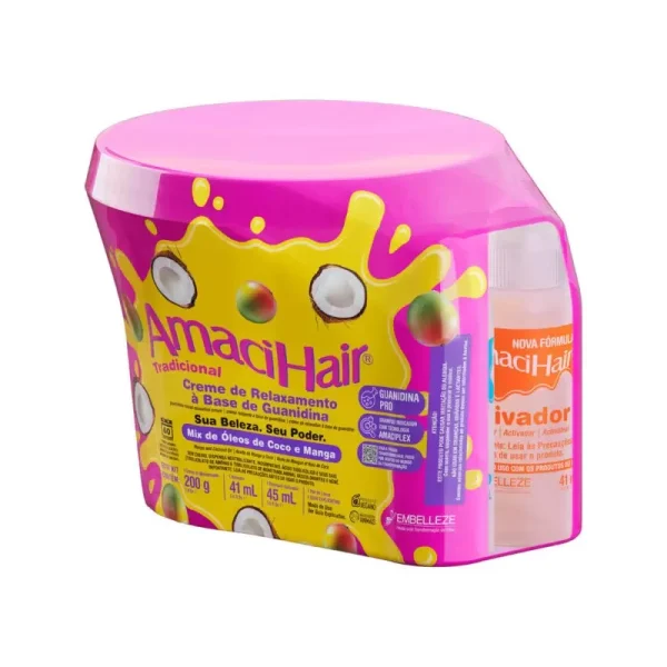 AmaciaHair Creme De Relaxamento Guanidina Tradicional 210gr 