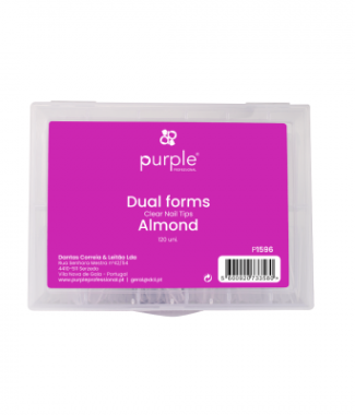 Purple Dual Forms Clear Nail Tips 120un                     