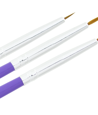 Gold Kit Pincel Nail Art 3un                                