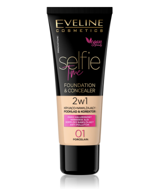 Eveline Selfie Time Foundation & Concealer 01 Porcelain 30ml
