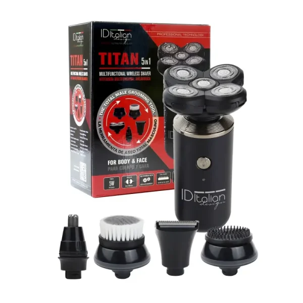 Italian Design Maquina Barbear S/Fio Titan 5in1             