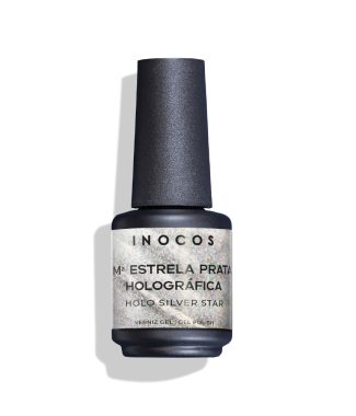Inocos Verniz Gel Maria Estrela Prata Holográfico 15ml