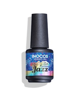 Inocos Verniz Gel Azul Glitter Jazz 15ml                    