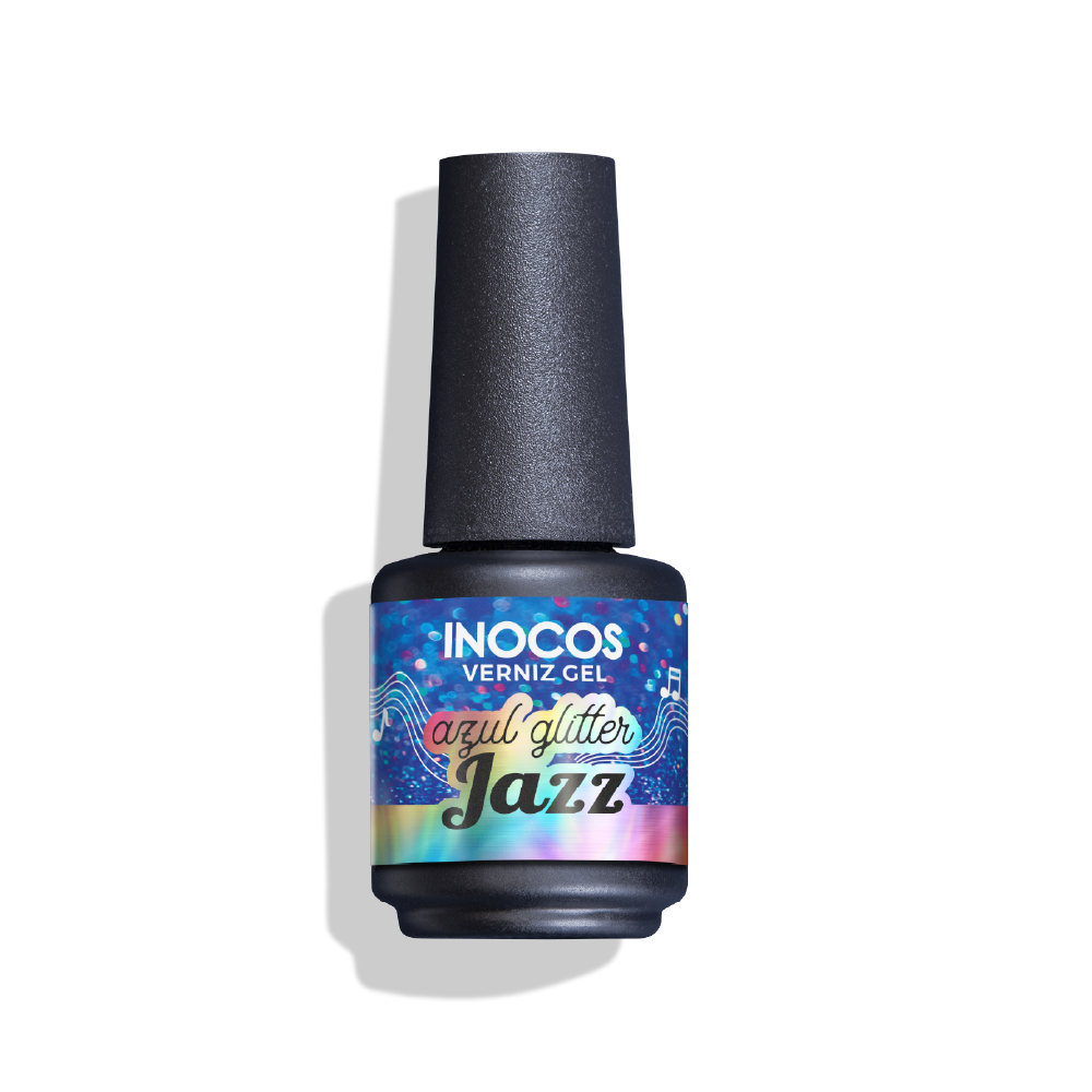 Inocos Verniz Gel Azul Glitter Jazz 15ml