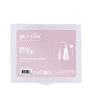 Purple Dual Forms Stiletto Snake Effect Nail Tips 120un     