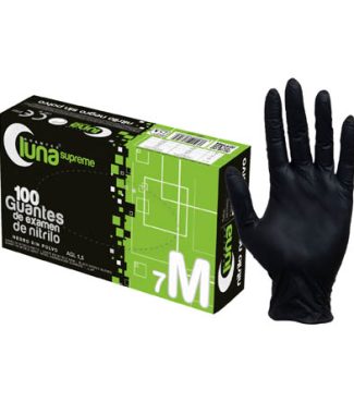 Luna Luvas Nitrilo Negro S/ Po "M" 100un Ref.G802