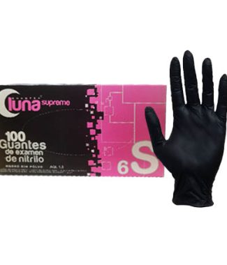 Luna Luvas Nitrilo Negro S/ Po "S" 100un Ref.G801           