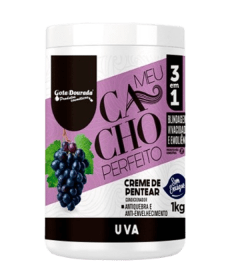 Gota Dourada Creme Pentear Meu Cacho Perfeito Uva 1kg       