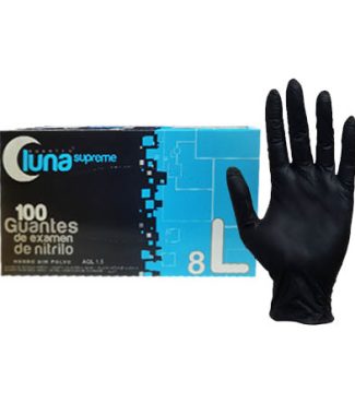 Luna Luvas Nitrilo Negro S/ Po "L" 100un Ref.G803           