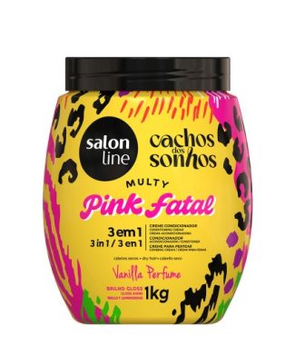 Salon Line Creme Multy Pink Fatal 3em1 Cachos dos Sonhos 1kg