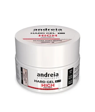 Andreia Hard Gel High Viscosity 2In1 Glitter Soft White 22gr