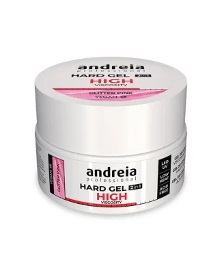 Andreia Hard Gel High Viscosity 2 In 1 Glitter Pink 22gr    