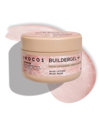Inocos Builder Gel Medium Shimmer Nude Leitoso 50gr         