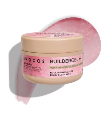 Inocos Builder Gel Medium Shimmer Rosa Blush Leitoso 50gr   